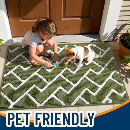 OLANLY Front Door Mat 40x32, Low-Profile Easy Clean Doormat - Image 6