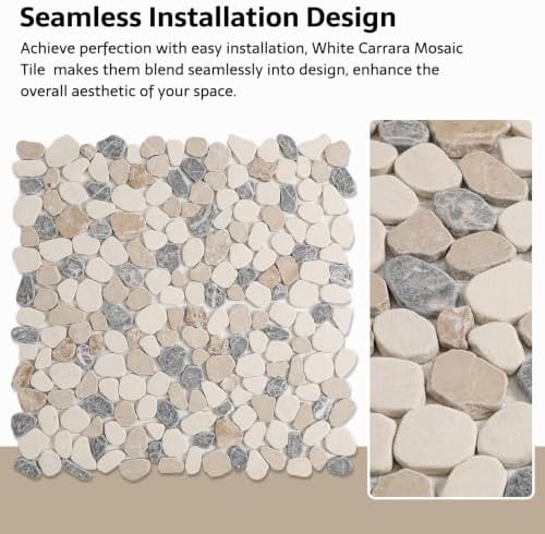 Pebble Tile, Warm Earth Sliced Pebble Stone Tiles - Image 4