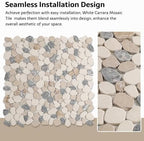 Pebble Tile, Warm Earth Sliced Pebble Stone Tiles - Image 4