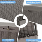 Outdoor Storage Box Waterproof, 110 Gallon Deck Box - Image 4
