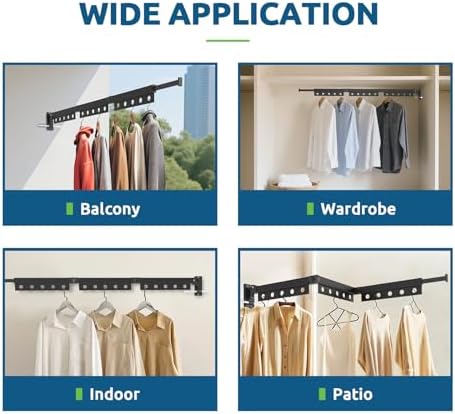 Clothes Drying Rack Wall Mounted, Space Saving Wall Mounted Clothes Drying Rack - Image 6