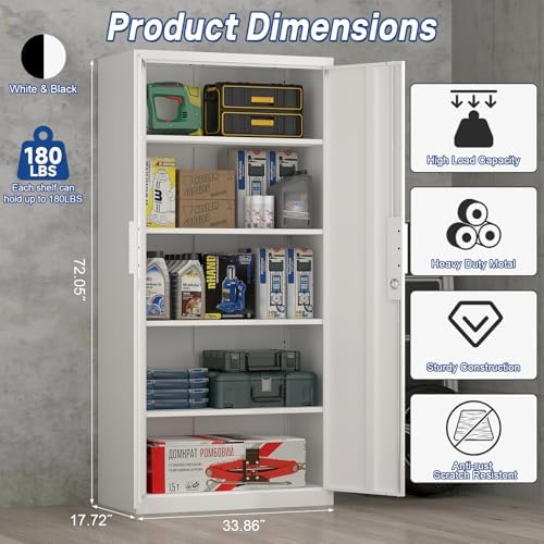 72" H Metal Garage Storage Cabinet - Image 3