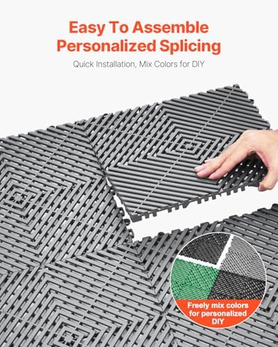 VEVOR Interlocking Drainage Mat, 12” x 12” Modular Interlocking Cushion - Image 5