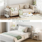 End Table Set of 2 for Small Space, 3-Tier Narrow Side Table - Image 4