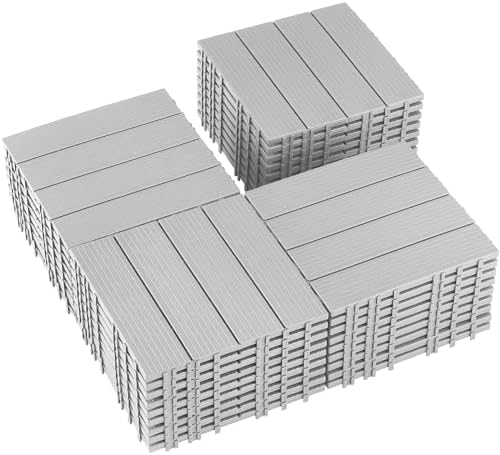 36 PCS Plastic Interlocking Deck Tiles by SkillMaid