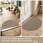 BEQHAUSE Dirt Trapper Door Mat Indoor 2 PCS Half Circle, 17x30 in - Image 4