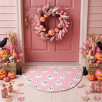 Tinideya Halloween Ghost Doormat Pink Semicircle Welcome Mat 27.56'' - Image 6