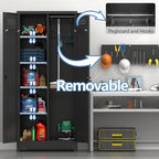 72.8" H Metal Broom Closet Storage Cabinet, Garage Storage Cabinet - Image 5