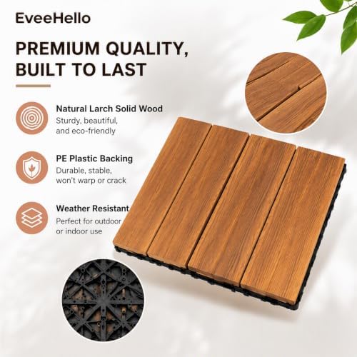 36 PCS Hardwood Interlocking Patio Deck Tiles, Porch & Poolside - Image 6