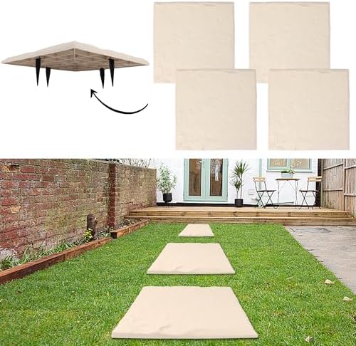 4Pcs Large Stepping Stones Outdoor Garden Walkway, Durable Plastic Pavers by MARCHROSE