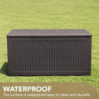 Devoko 100 Gallon Waterproof Deck Box, Resin Large Outdoor Storage Box - Image 4
