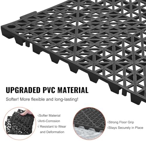 VEVOR Modular Interlocking Cushion, 12 Pack 12" x 12" Splicing Drainage Mats - Image 3