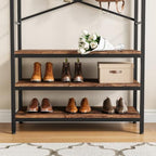 Garvee Coat Rack with Shoe Storage, 16 Hooks, Entryway Organizer - Image 5