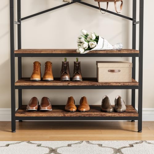 Garvee Coat Rack with Shoe Storage, 16 Hooks, Entryway Organizer - Image 5