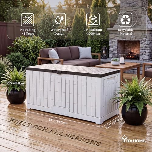YITAHOME 120 Gallon Outdoor Storage Deck Box - Image 5
