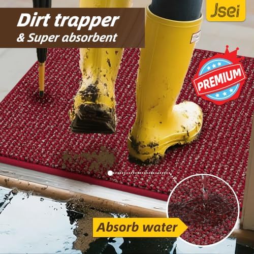 JSEI Dirt Trapper Door Mat 24" x 60", Non-Slip Washable Doormats - Image 5