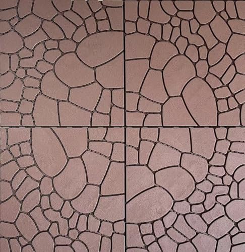 Plastic Interlocking Deck Tiles, 44 Pack, Simulated Cobblestone, Non-Slip Patio by Unknown