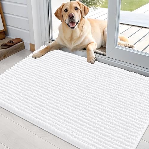OLANLY Dog Door Mat for Muddy Paws 36x24, Extra Absorbent Chenille Mud Mat by OLANLY