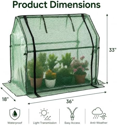 Gardzen Mini Greenhouse, PE Cover - Image 2