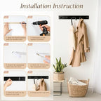 Coat Rack Wall Mount, Wooden Coat Hanger - Image 7