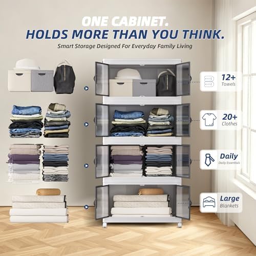 SAILUN 464Qt Stackable Storage Bins, Storage Cabinet - Image 5