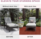 Plastic Interlocking Deck Tiles 12 Pack, 12in Waterproof Patio Flooring - Image 5
