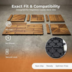 Majestick Goods 8-Pack Acacia Wood Straight Edge Interlocking Deck Tiles - Image 4