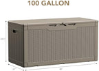 Devoko 100 Gallon Waterproof Deck Box, Resin Large Outdoor Storage Box - Image 6