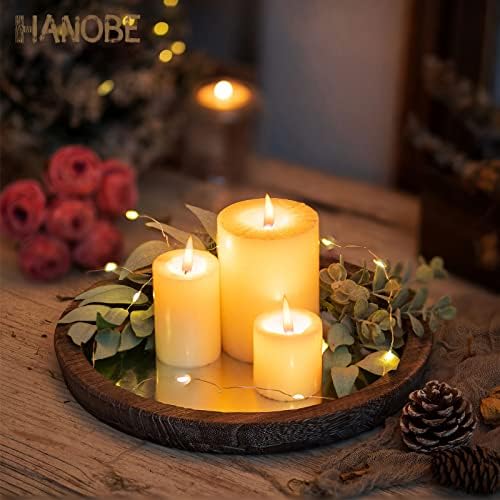 Hanobe Round Wood Decorative Tray: Rustic Wooden Tray - Image 3