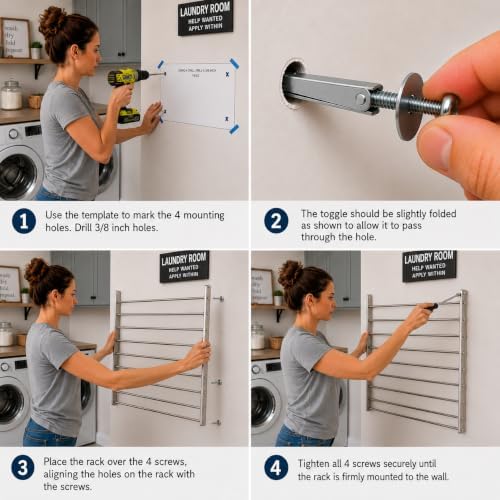 Smartsome Wall Mounted Clothes Drying Rack - Image 5