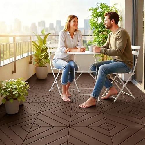 Interlocking Deck Tiles Outdoor Waterproof 44 Pack, Plastic Snap Together Patio - Image 5