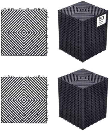 VEVOR Interlocking Drainage Mat, 12” x 12” Modular Interlocking Cushion by VEVOR