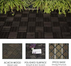 BEEFURNI Interlocking Acacia Wood Deck Tiles 12x12, Dusky Brown - Image 4