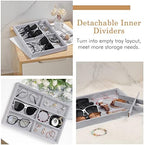 Emibele Bracelets Organizer Jewelry Tray, 12 Grids Velvet Tray Storage - Image 4