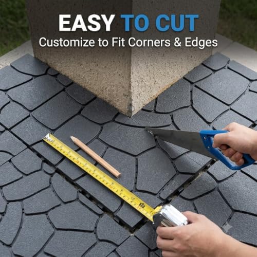 Plastic Interlocking Deck Tiles, 44 Pack, Poolside Balcony, and Backyard - Image 5