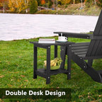 Meluvici Double Adirondack Side Table Weather Resistant, Outdoor Rectangular - Image 6
