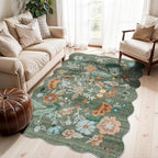 4x6 Living Room Area Rugs: Washable Farmhouse Nursery Kitchen Floral Rugs by HYHAOYUNLAI