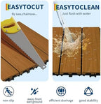 9Pack 12" x 12" Interlocking Composite Deck Tiles, Waterproof Composite Wood - Image 4