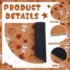 Tinideya Fall Doormat Semicircle Welcome Doormat Brown Orange 27.56'' - Image 3