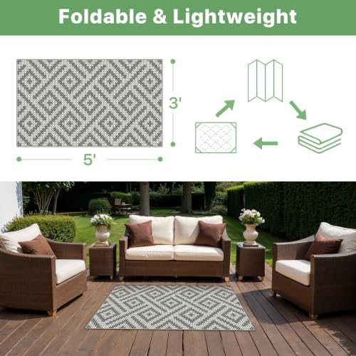 GENIMO Outdoor Rug 3'x5' Waterproof - Image 2