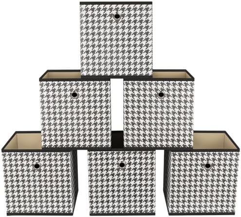 Foldable Storage Cubes Bins, 11 Inch Cloth Storage Cube Fabric Storage Box by NieEnjoy