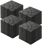 Interlocking Deck Tiles Outdoor, 44 Pack 12" Stone Pattern Patio Flooring by Unknown