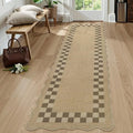 LIVEBOX Scalloped Easy Jute Checkered Runner Rug by LIVEBOX