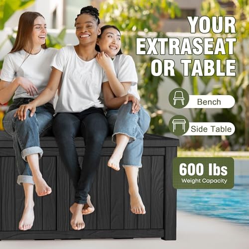 150 Gallon Outdoor Deck Box, Lockable Waterproof Outdoor Storage Boxes - Image 2