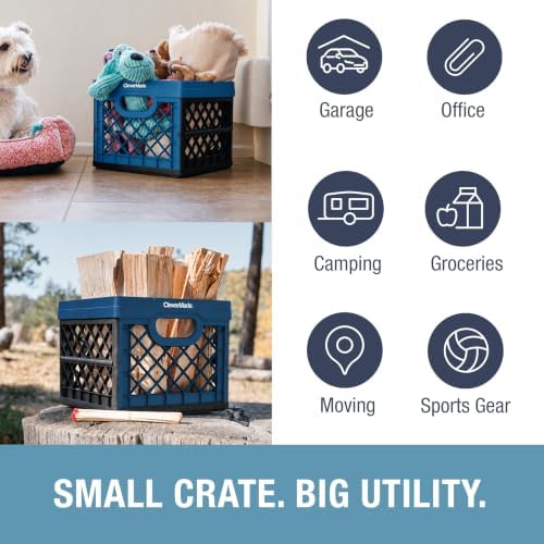 CleverMade Collapsible Milk Crate - 25L - Ocean - Image 2