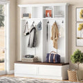 4-in-1 Hall Tree with Storage Bench Shoe Organizer/ Shelves by HRVEOCEI