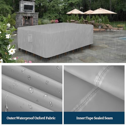 Easy-Going Square Patio Furniture Cover Waterproof Outdoor Dining Table and - Image 4