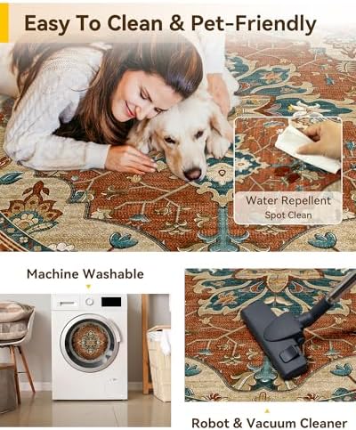 RELEANY Washable Area Rug, Round 10ft - Image 5
