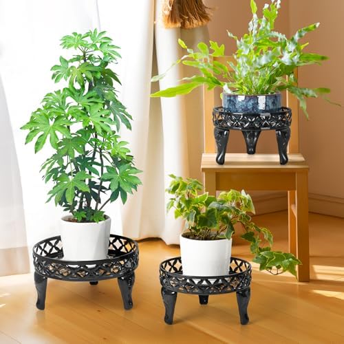 Cast Iron Plant Stand Indoor Outdoor, 3 Pack Metal Flower Pot Stand - Image 2