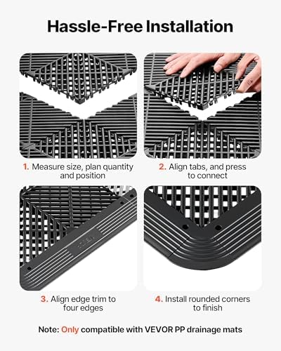 VEVOR Transition Edge Kit, Durable Straight Garage Floor Edging, PP Material - Image 5